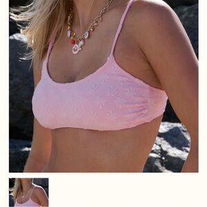 Pink Palm Puff Cleo Bikini Top Palm Beach